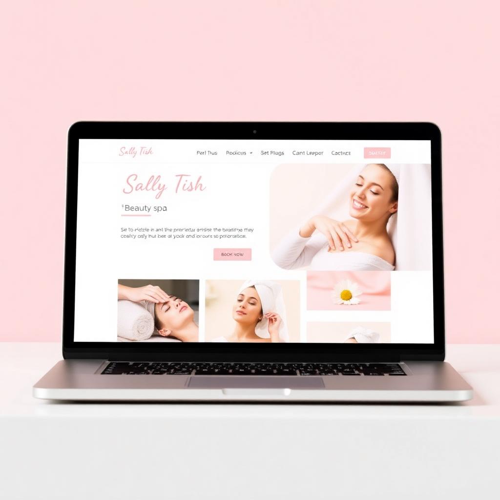 Sally Tish Beauty Spa website mockup